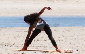 women stretching